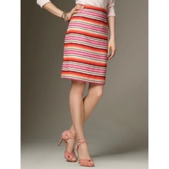 •Talbots• 100% Linen Striped Pencil Skirt - Size 6P - Picture 3 of 9